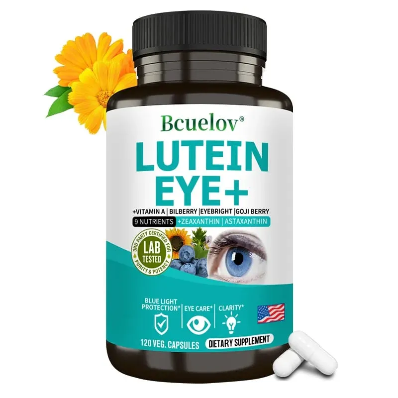 Lutein Supplement Containing Vitamin A Zeaxanthin Astaxanthin and Bilberry Extract To Support Vision Health and Eye Health — image 1