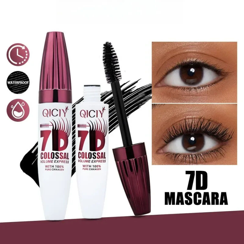 7D Volumizing &Curling Black Mascara Smudge-Proof Natural Lash Lift & Curl Flake-Free Non-Clumping Waterproof Eye Makeup Mascara — image 2