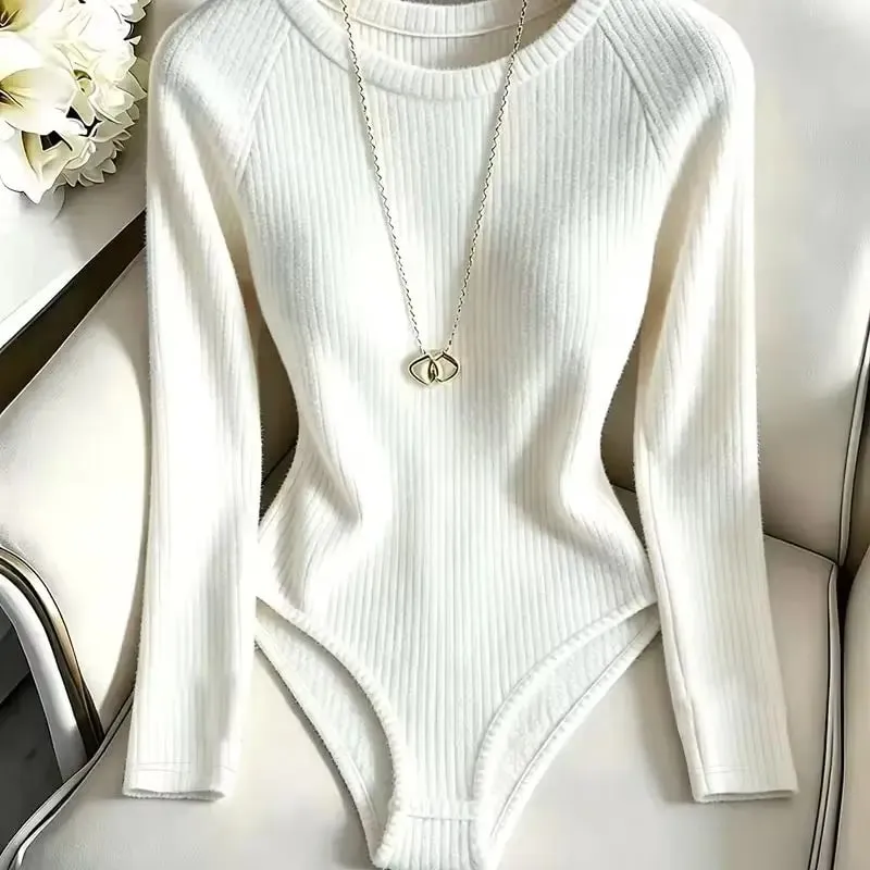 Y2K Ladies Rib Knit Halter Bodysuits 3 Pack Criss Cross Front Hollow Out Contrast Binding Sleeveless Stretchy Skinny Basic Layer — image 4