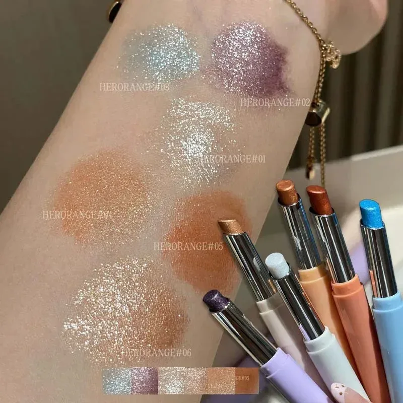 Punk Purple Metallic Eyeshadow Stick Waterproof Lasting Pearlescent Glitter Eye Shadow Highlight Eyeshadow Fine Shiny Eye Makeup — image 6