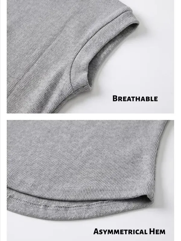 Women's Ribbed Cotton Short-Sleeve Commuter Top Stretchy Soft Minimalist Versatile Slim-Fit Breathable. — image 6