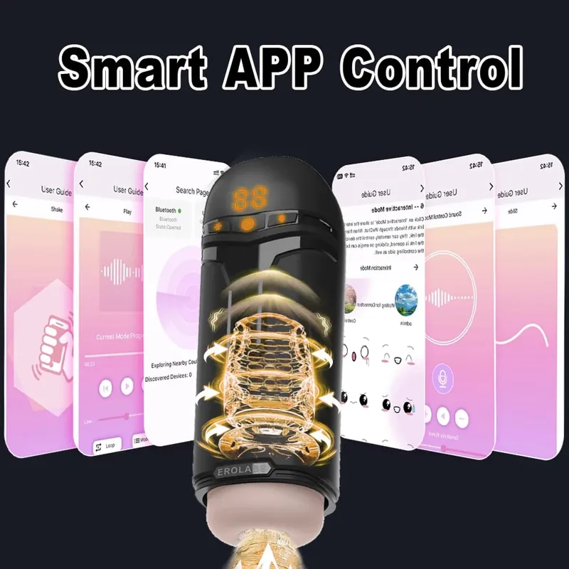 Automatic Male Masturbator Penis Pump with Sucking Vibrating Thrusting Sex Toys for Men Stroker Penis Stimulation LED Display