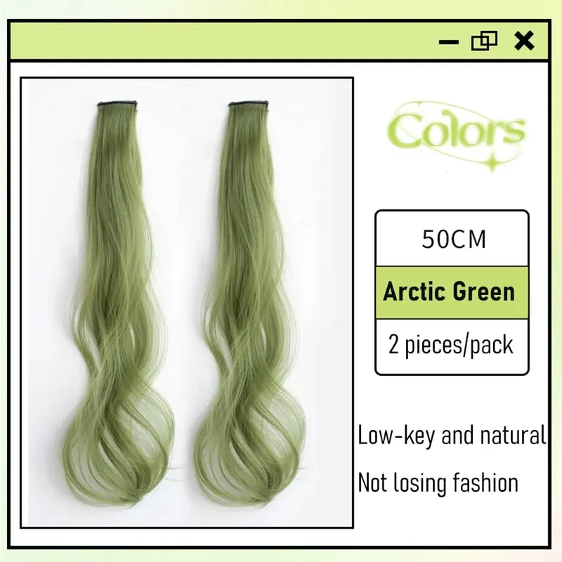 Set da 2 pezzi sintetici 50 cm 60 cm estensioni dei capelli ricci colorati onda d'acqua rosa blu viola parrucca di Natale di Halloween