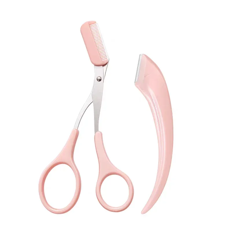 Eyebrow Grooming Set With Comb Eyebrow Scissors Curved Safety Eyebrow Razor Professional Makeup Trimming Tools for Beginners — image 6