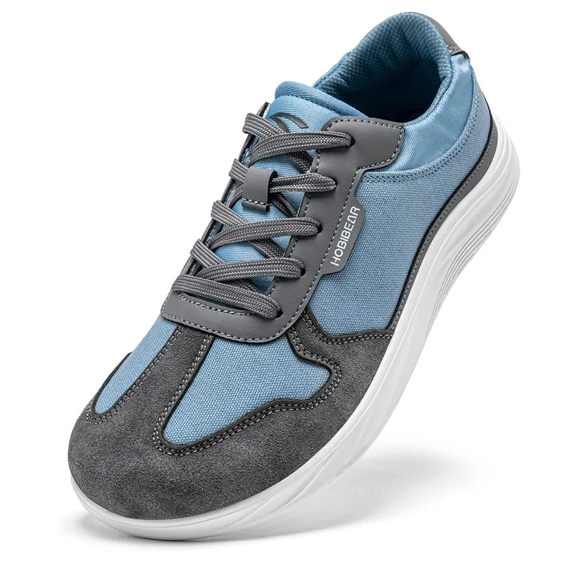 Erkek Kadın Geniş Toe Box Ayakkabı | Minimalist Suni Deri Kanvas Spor Ayakkabı Hafif Günlük Bağcıklı Yürüyüş Ayakkabısı — image 2