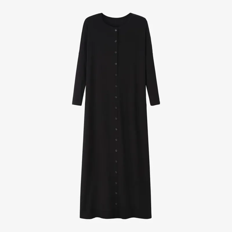 AS SS26 summer loose style button dress comfortable ribbing fabric dress o-neck lady clothes — image 10