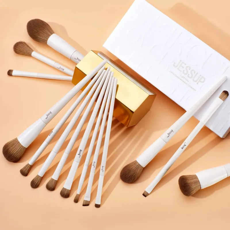 Jessup 14 Pcs Makeup Brush Set Professional Synthetic Soft Foundation Powder Blending Eye Shadow Contour Liner Brushes Kit T329
