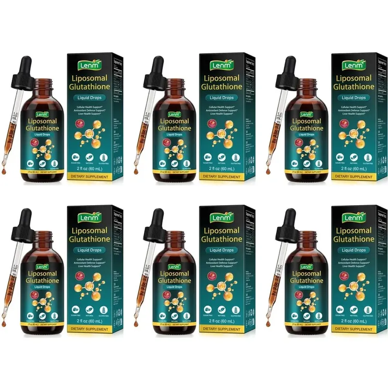 Lenm Liposomal Glutathione Liquid Drops Antioxidant Defense Support with Vitamin C and NAC Sugar Free and Gluten Free 60 ML