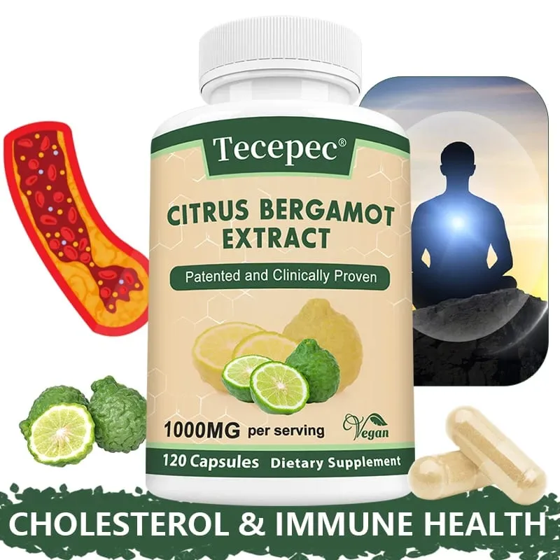 Citrus Bergamot 1000mg Capsules Antioxidant Supplement Support Immune Heart Cholesterol Cardiovascular & Blood Sugar Health — image 2
