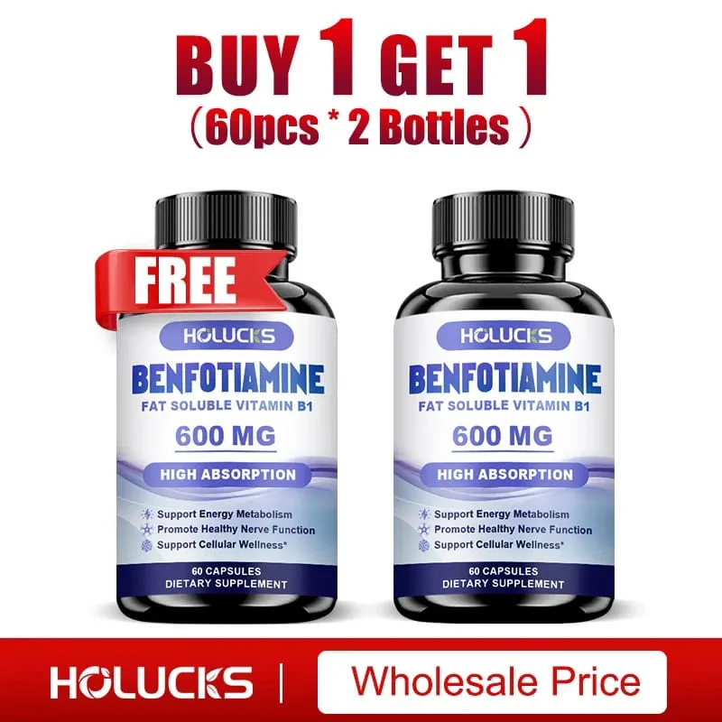 Benfotiamine 600mg | Superior Absorption Vitamin B1 for Energy Metabolism & Nerve Health | 120 Capsules Dietary Supplement — image 9