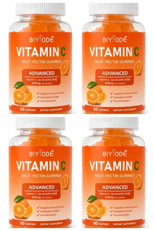 Vitamin C Gummies 250mg with Vitamins A and E Orange Fruit Pectin Chewables 60 Count Daily Nutrition for Adults Men & Women — image 10