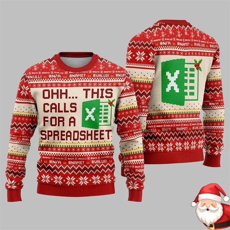 Personality Work Spreadsheet Christmas Funny Ugly Sweater Worker Fun Unique Long Sleeve Pullover Sweatshirt Novel Xmas 2026 — image 2