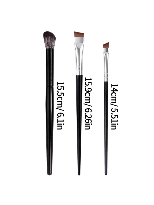 3Pcs Professional Eyebrow Concealer Makeup Brushes Set Soft Synthetic Hair Angled Eye Shadow Blending Brush for Eye Makeup Tools — image 2