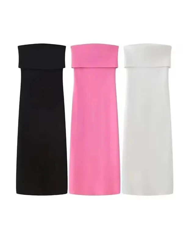 HH Elegant Strapless Maxi Dress for Women Sleeveless Off Shoulder Solid Bodycon Long Dresses Summer Casual Beach Party Evening — image 3