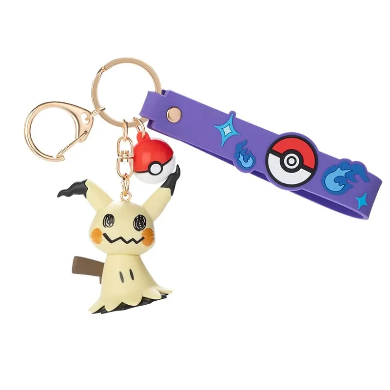 Genuine Pokemon Pikachu Keychain Gengar Morpeko Cubone Snorlax Mimikyu Anime Action Figure Toy Keyring Fragrance Pendant Gift — image 15