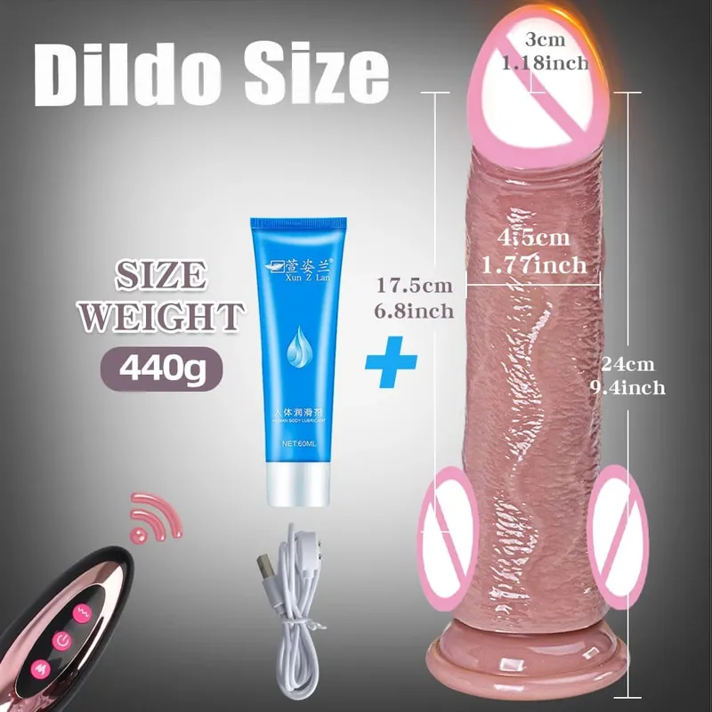 Realistic Dildo Vibrator Telescopic Heating Penis Remote Control Cock Thrusting Big Dick Masturbation for Women Adult Sex Toys
