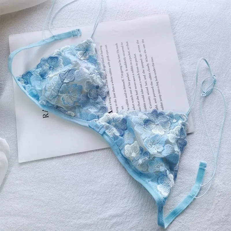 Wireless Minimizer Bralette Set Large Bust French Style Triangle Cup Lace Lingerie Pure Comfort Sexy Sheer Underwear Set Women — image 8