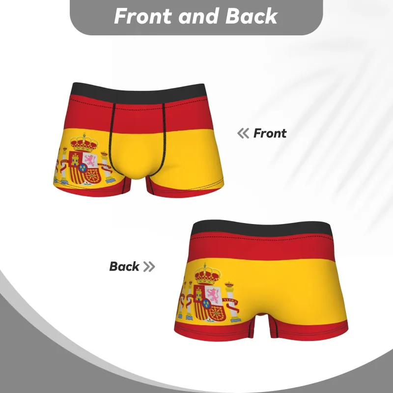 Spain Flag Boxer Brief Underwear Trenky Males Comfortable Boxershorts Design Oversize Underpants — image 4