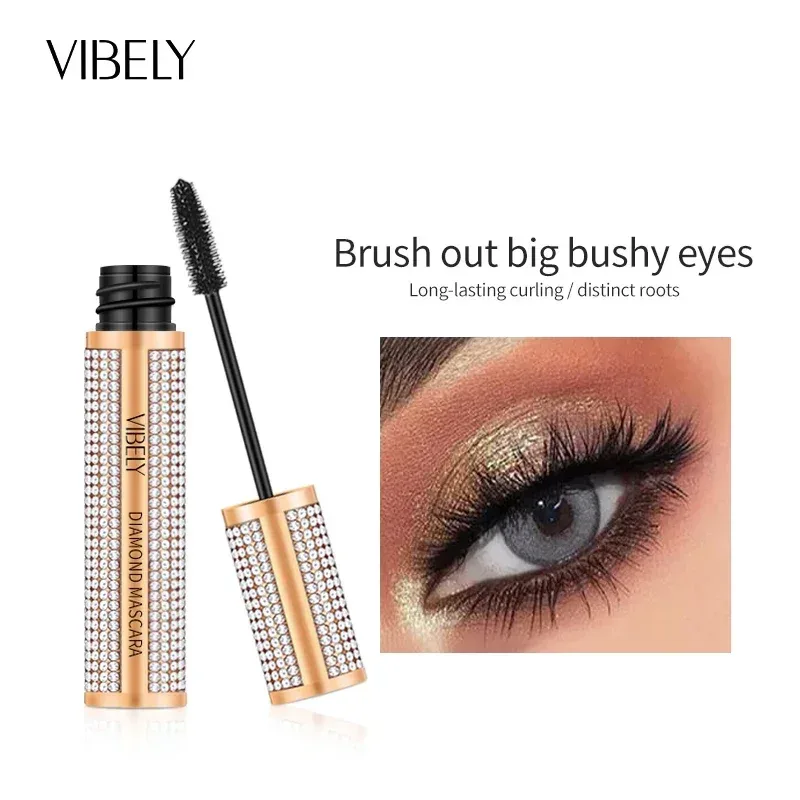 Diamond 4D Mascara Silk Fiber Waterproof Long Eyelash Extension Lengthening Thick Black Mascara Eye Makeup Products Cosmetics — image 3