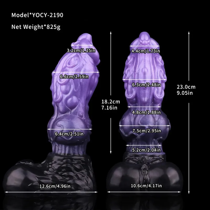 Double Layer Silicone Fantasy Dog Knot Dildo Blue Butt Plug with Sucker Anal Dilator Masturbate Sex toy for Adult 18+ — image 21
