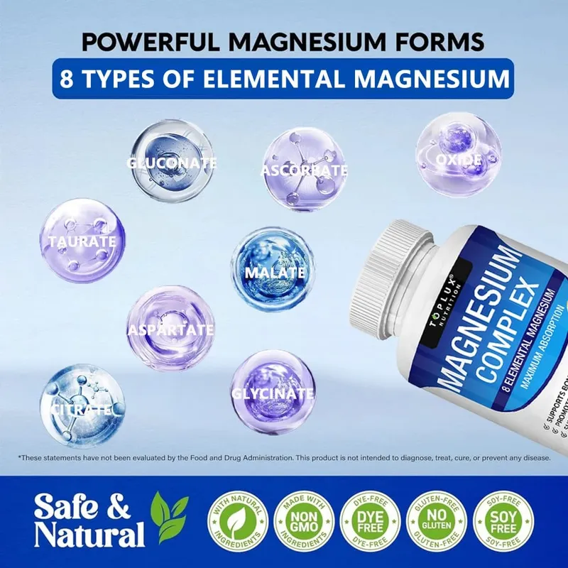 Magnesium Complex 1000 mg 8 Elementární doplněk hořčíku s glycinát citrát oxid aspartát orotát malát taurát vysoké abs. — image 6