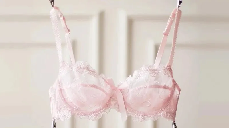 Sheer Non Padded Bralette for Small Boobs Ultra Thin Adjustable Lace Bra Sexy Halterneck Lingerie Set for Women BANERDANNI — image 14