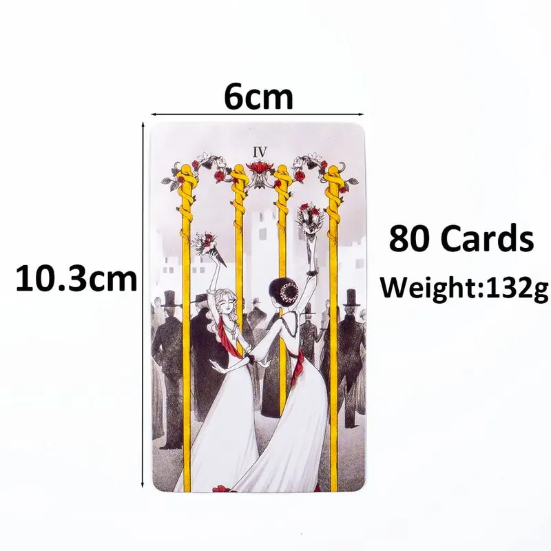 Secret Mirror Tarot 80 Cards Family Gathering Divination Deck English Version Feminine Art Board Game Monochrome 10.3*6CM — image 5