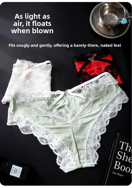 Male Full Lace Edge Briefs Back Bow Strap Ice Silk Satin Low Rise U Pouch Soft Breathable Men Underpants — image 13