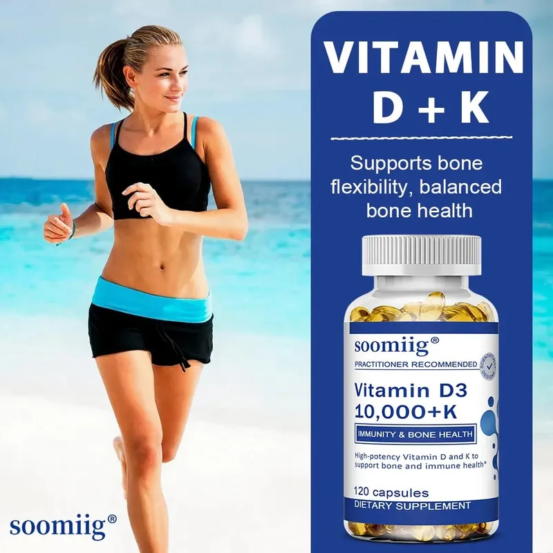 Vitamin D3 + K - Supplement for Immune Support Bone & Heart Health Vitamin D with MK-7 (Vitamin K2) Non-GMO Gluten-Free — image 4