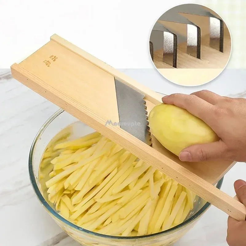Vegetables Cutter Stainless Steel Blade Manual Chopper Potato Cucumber Carrot Slicer Grater Corrugated Slicer Kitchen Gadgets — image 2