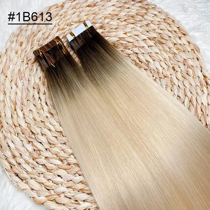 Blonde Seamless Tape in Hair Extensions Human Hair Skin Weft PU Tape on 20 PCS 18'-30' Length Easy Installation Hair Extensions — image 16