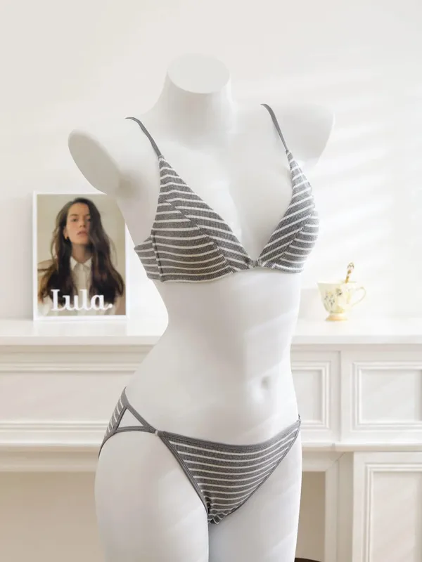 Women Front Closure Bra Set Summer Thin Light Cotton French Triangle Cup Backless Beauty Back Lingerie Suit For Small Chest S-XL — image 16