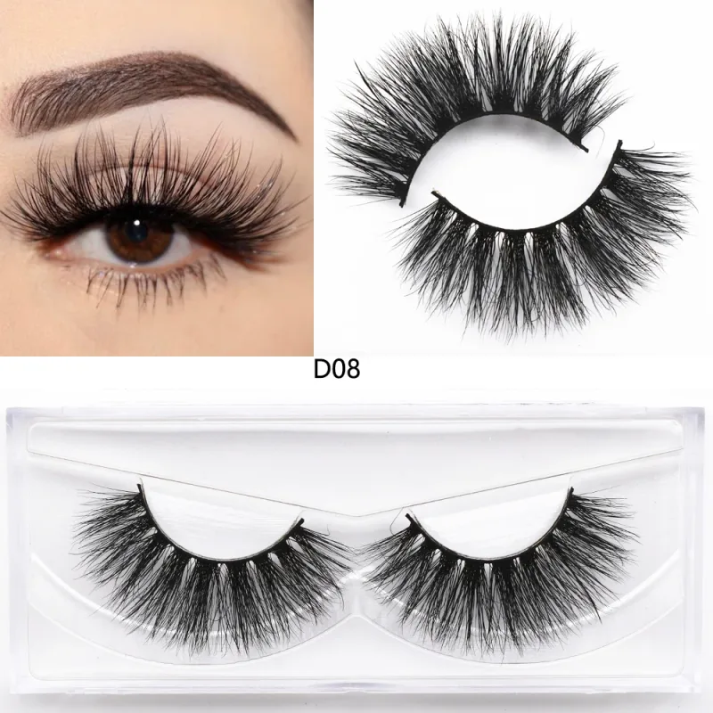 D20 Real Mink Lashes Eyelashes Extension Natural Long Winged Volume Eye Lashes Handmade Mink Fake Eyelash Makeup Lash — image 9