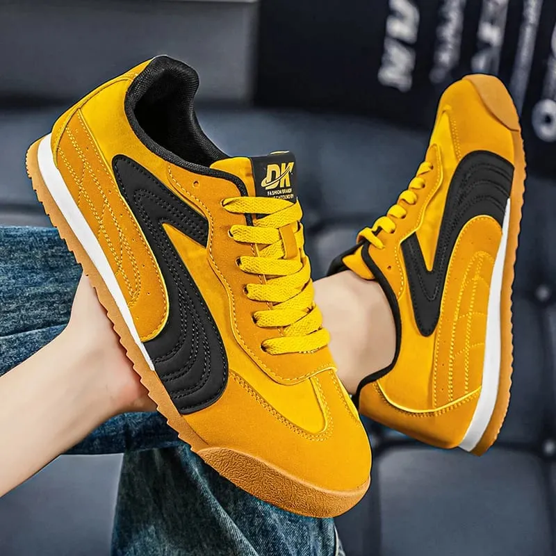 Low-Top Retro German Training Shoes for Men Color-Blocked Breathable Soft-Soled Casual Sneakers