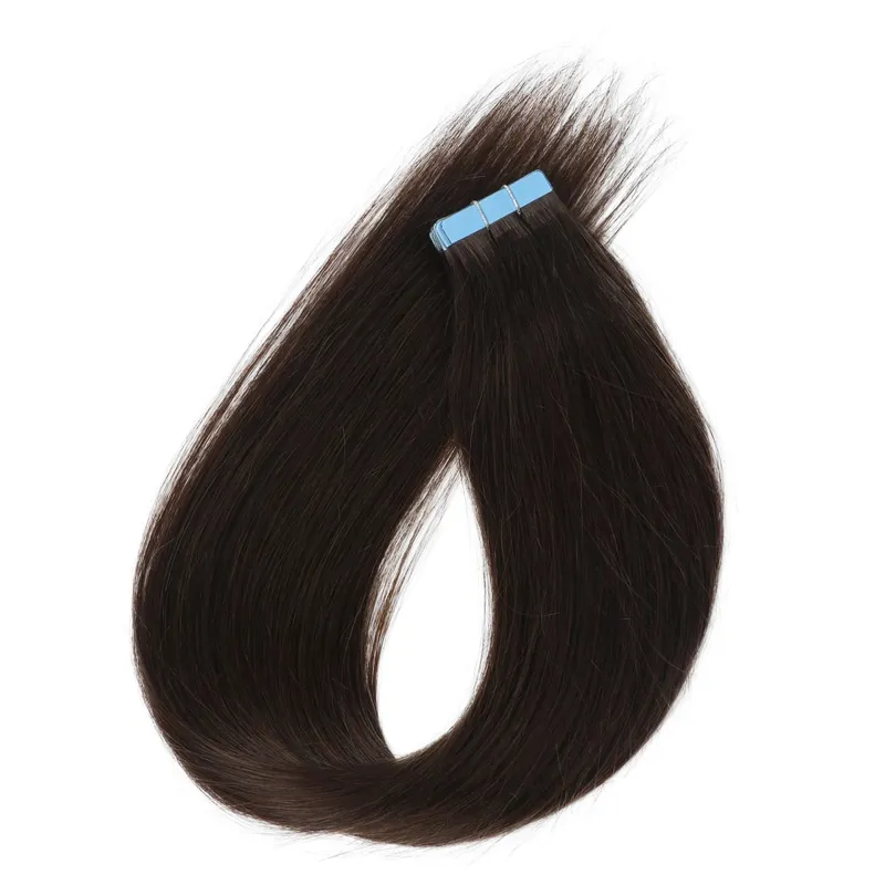 MRS Hair 4x0.8cm HAIR Tape in Hair Extensions Human Hair Natural Real Skin Weft Adhesive Tape Ins 20pcs