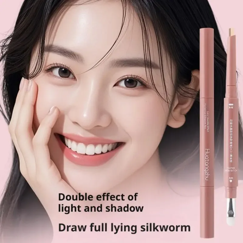 2 in 1 Double-headed Eye Bag Pen Brightens Shadows Waterproof Anti-smudge Long-lasting 3D Eye Bag Brightening Natural Eye Makeup