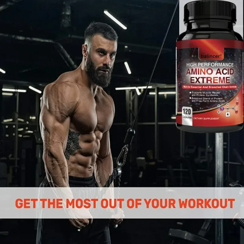 Amino Acid - High Performance Branch Chain Amino Acid Formula 120 Capsules - Muscle Building Post Workout Supplement — image 3
