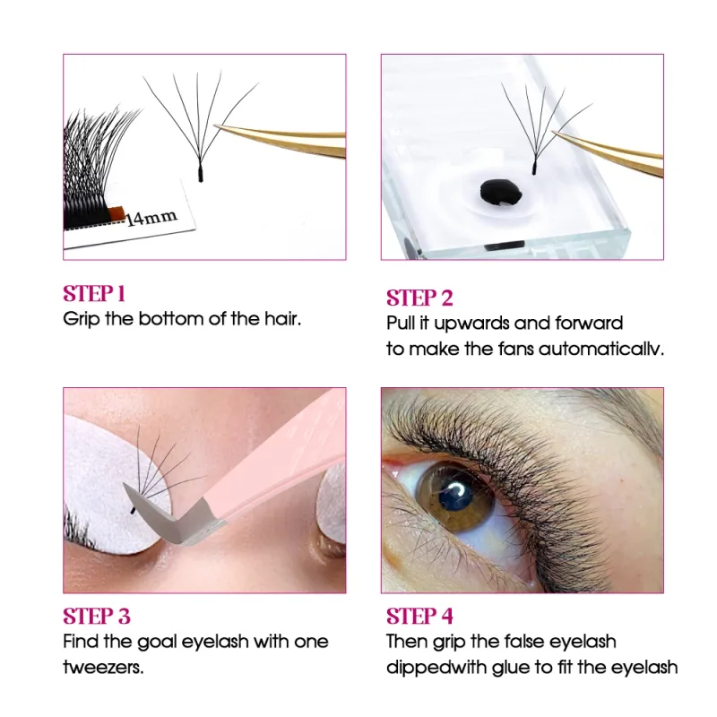 Fadvan 5D W Shape Lashes Black/Brown 5D Soft Faux Mink Eyelash Extension 12Rows 5D Fan Lashes Supplier — image 2