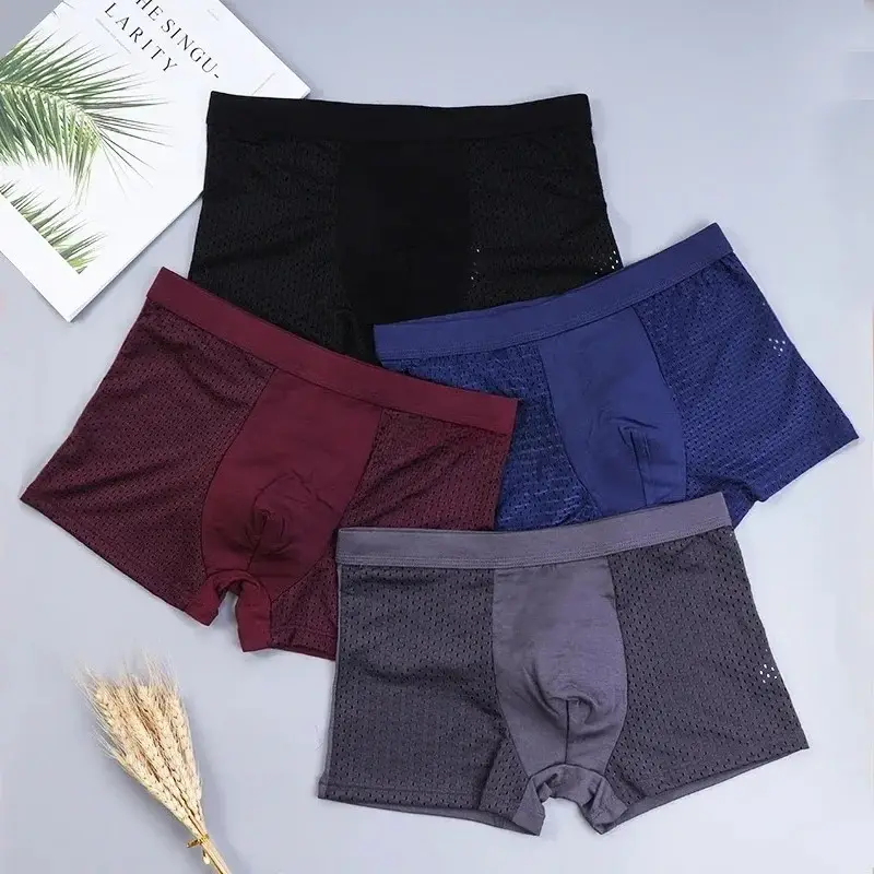 4Pcs Men's Boxer Briefs Ultra Soft Anti Odor Underwear Breathable Mesh with Ventilation Holes Stretch Comfort for Daily — image 8