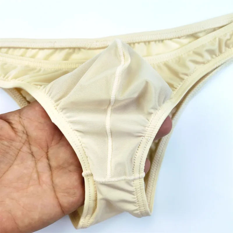 4PCS Men High Fork Briefs Mid Waist Elastic Ice Silk Brief Summer Underpants Ice Silk U Convex Pouch Male Underwear Silky Shorts — image 20