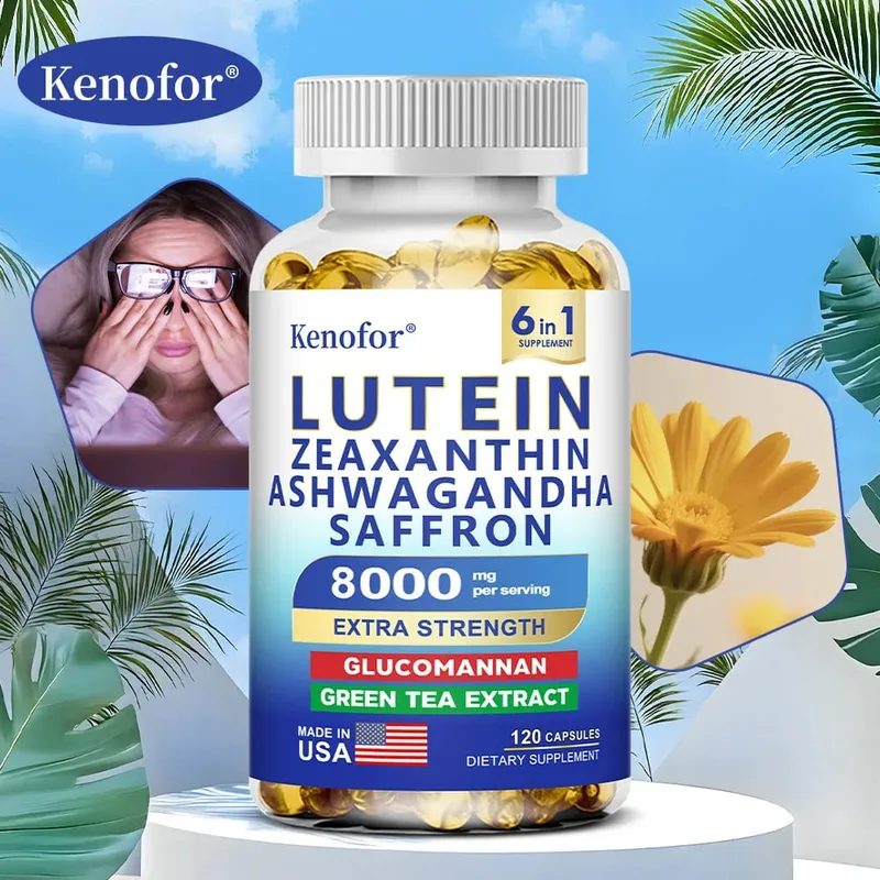 Lutein & Zeaxanthin Supplement 8000 Mg Eye Vitamins with Saffron for Adults Eye Health Supplement To Support Vision and Eyes — image 1