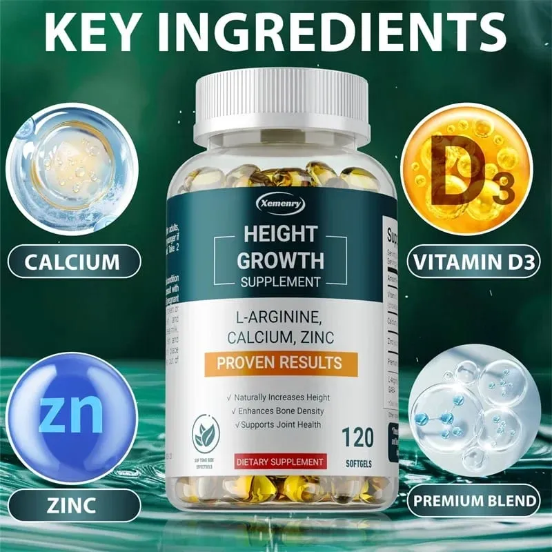Height Growth Supplements - with Vitamins and Calcium Zinc Improves Bone Strength Promotes Growth and Improve Immunity — image 3
