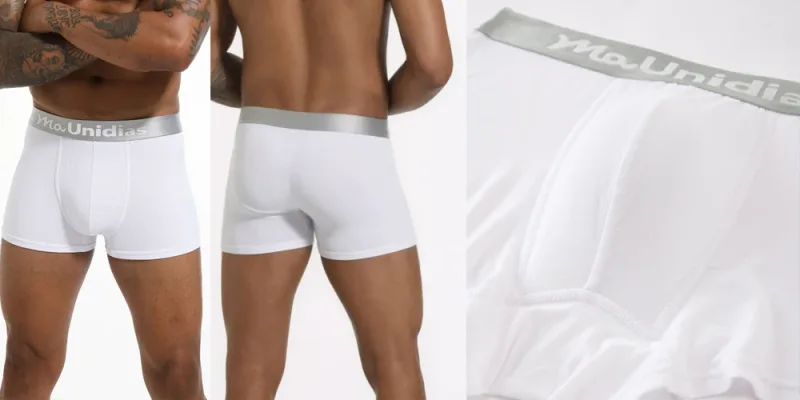 5Pcs Bamboo Fiber Men Underpants Maunidias Boxer Briefs Letter Elastic Waistband Underwear Mens Boxers Solid Color Men's Panties