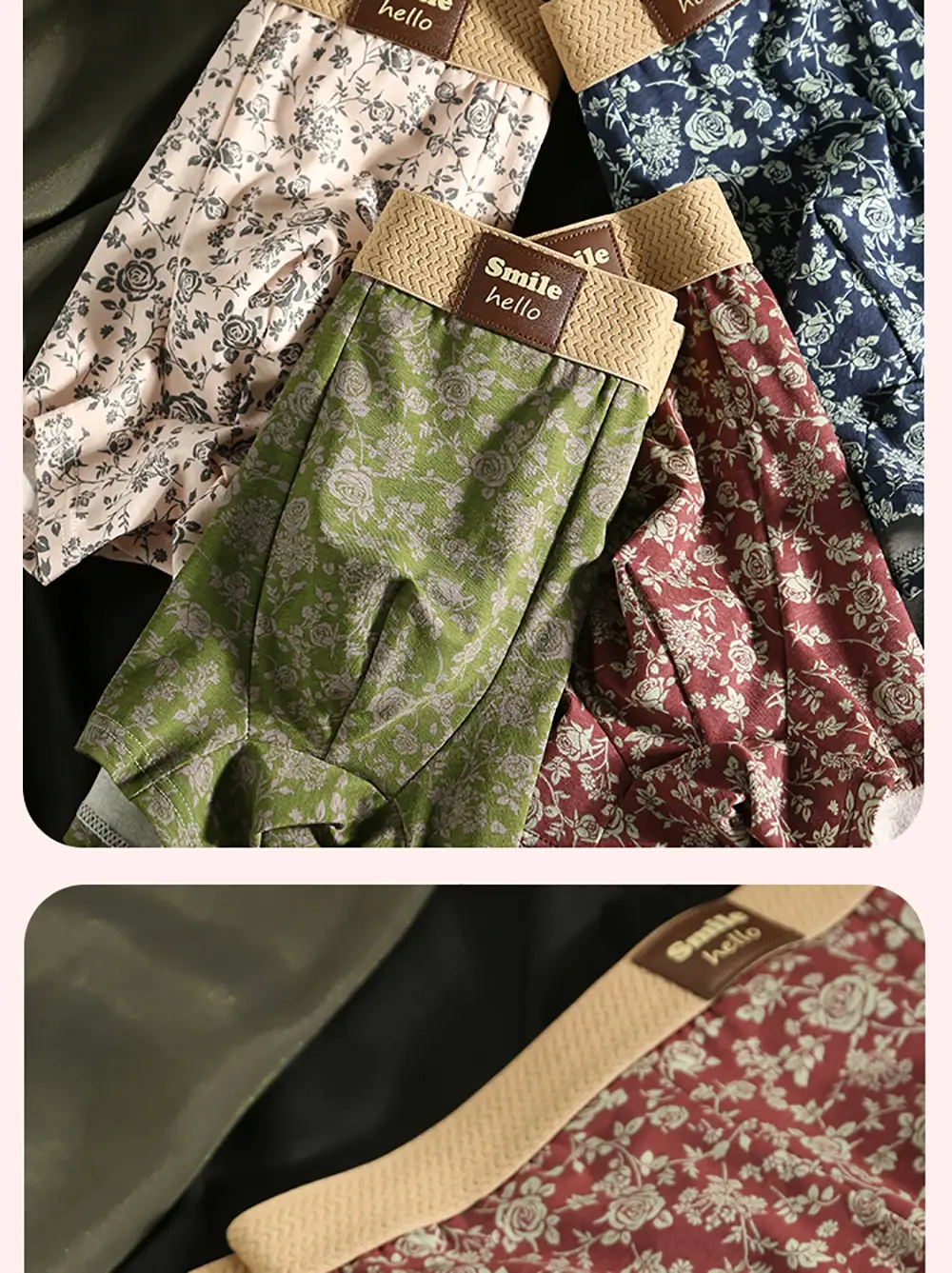 3PCS/Pack Romantic Rose Print Men's Panties Cotton Soft Comfortable Breathable Boxer Homme 3D Large Space Pouch Men Underwear — image 11