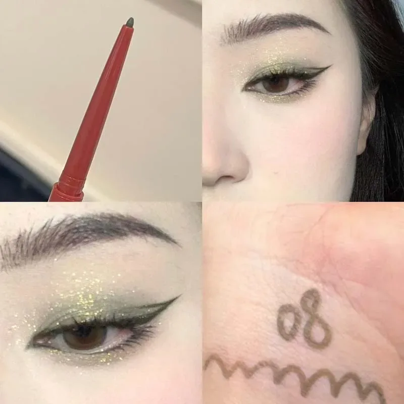 Herorange Glitter Eyeliner Pencil Ultra Fine Tip Smooth Color Enlarge Eyes Daily Light Makeup — image 18