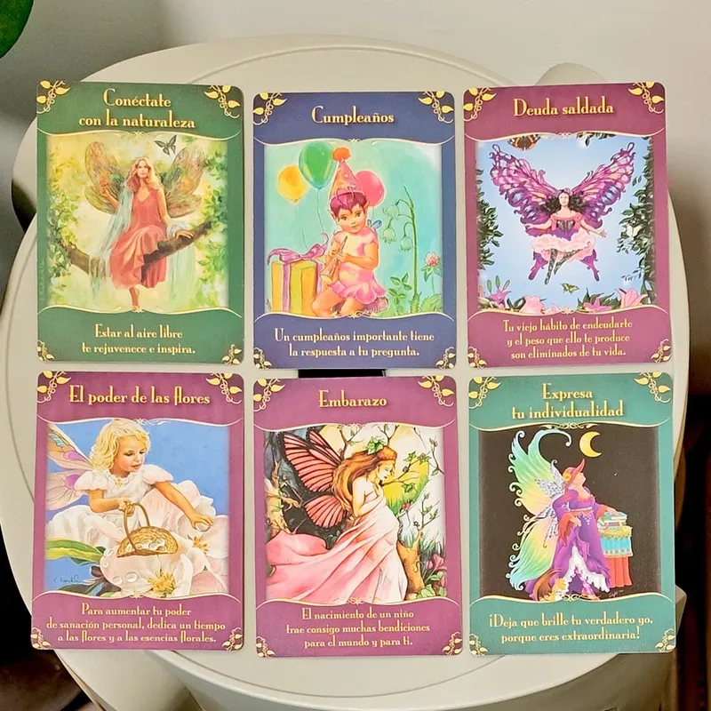 Magical Messages From The Fairies Oracle Deck 44 Pcs Spanish Cards Printed on 350GSM Double-embossed Cardstock 10.5*7.5cm — image 4
