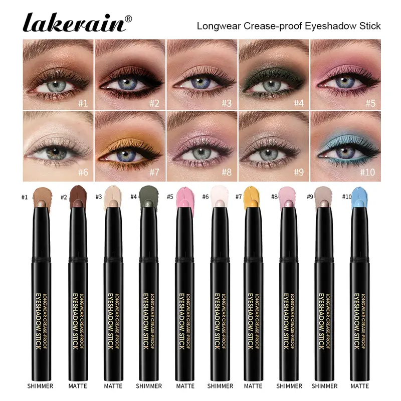 Eyeshadow Liner Sticks Matte & Shimmer Waterproof Metallic Glitter Eye Shadow Highlighter Pencil Eyeshadow Natural Cosmetics — image 1