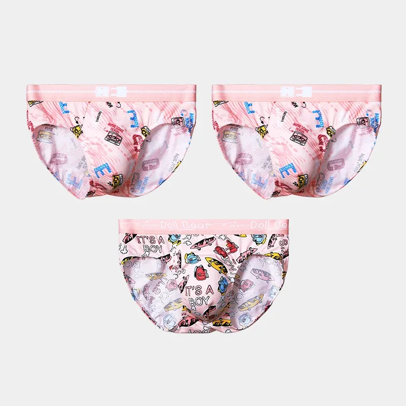 1pcMen's cotton antibacterial underwear men's briefs cotton comfortable personality print breathable boys sports underpants head