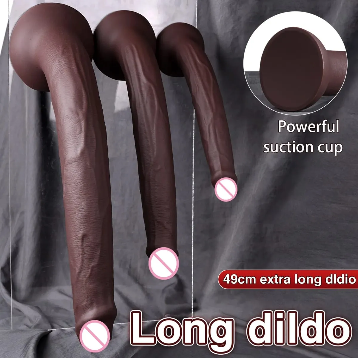 Long Dildo Realistic Snake Shape Single Layer Silicone Big Penis Soft Anal Sex Toys Suction Cup Dick for Women G-spot Orgasm 18+ — image 2