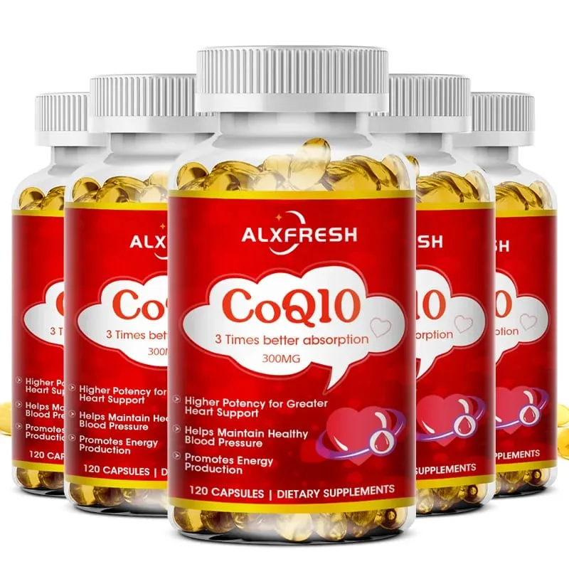 Alxfresh CoQ10 300 mg - 3x absorptie | 120/60 portie | Co-enzym Q-10 | Niet-GMO glutenvrij veganistisch | Dieetvitaminessupplement